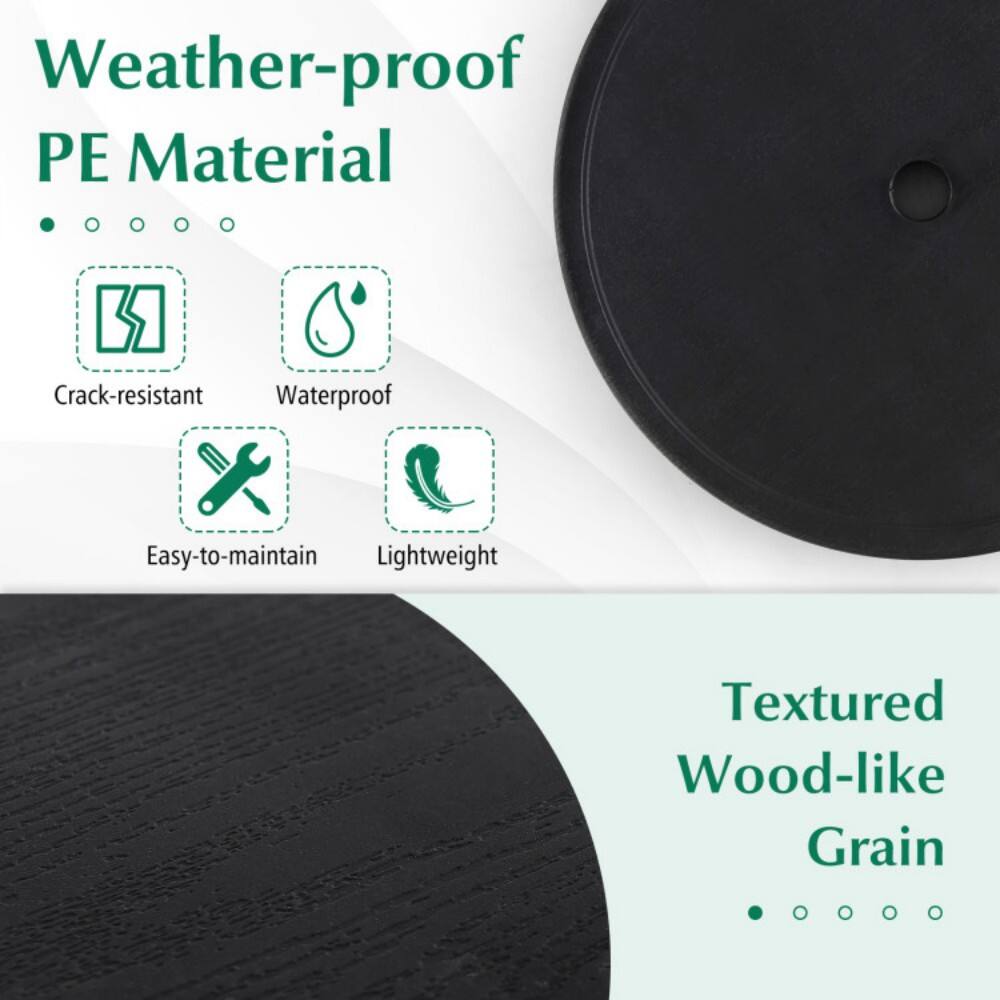 Weather-proof PE Material  
- Crack-resistant  
- Waterproof  
- Easy-to-maintain  
- Lightweight  

Textured Wood-like Grain