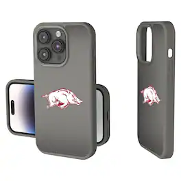 Keyscaper - NCAA - Arkansas Razorbacks Linen Logo iPhone Soft Touch Case - 15 - Gray