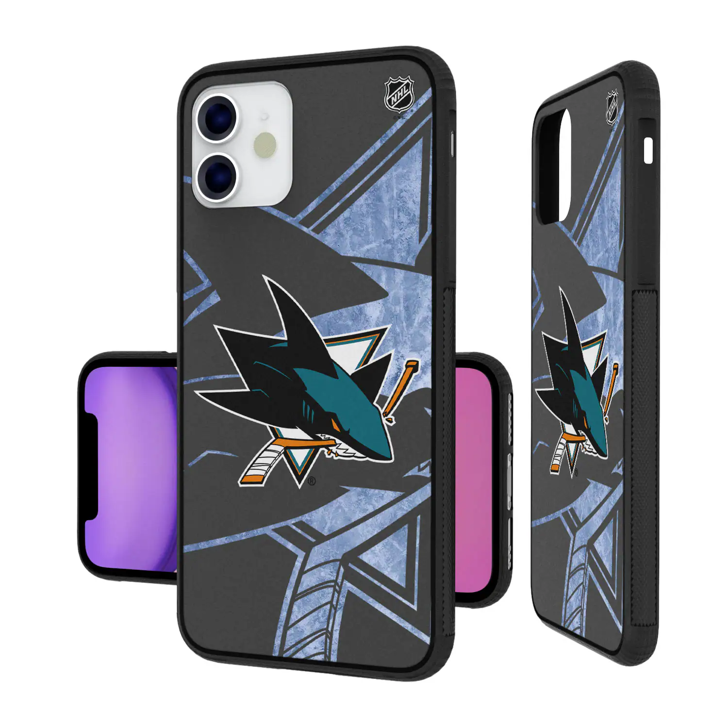 Alt View 1. Keyscaper - San Jose Sharks iPhone Tilt Bump Ice Case - 16 Pro - Multicolor.