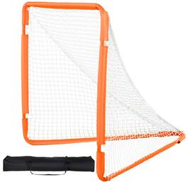 VEVOR - Lacrosse Goal, 4' x 4' Small Kids Lacrosse Net, Folding Portable Lacrosse Goal with Carry Bag - Orange
