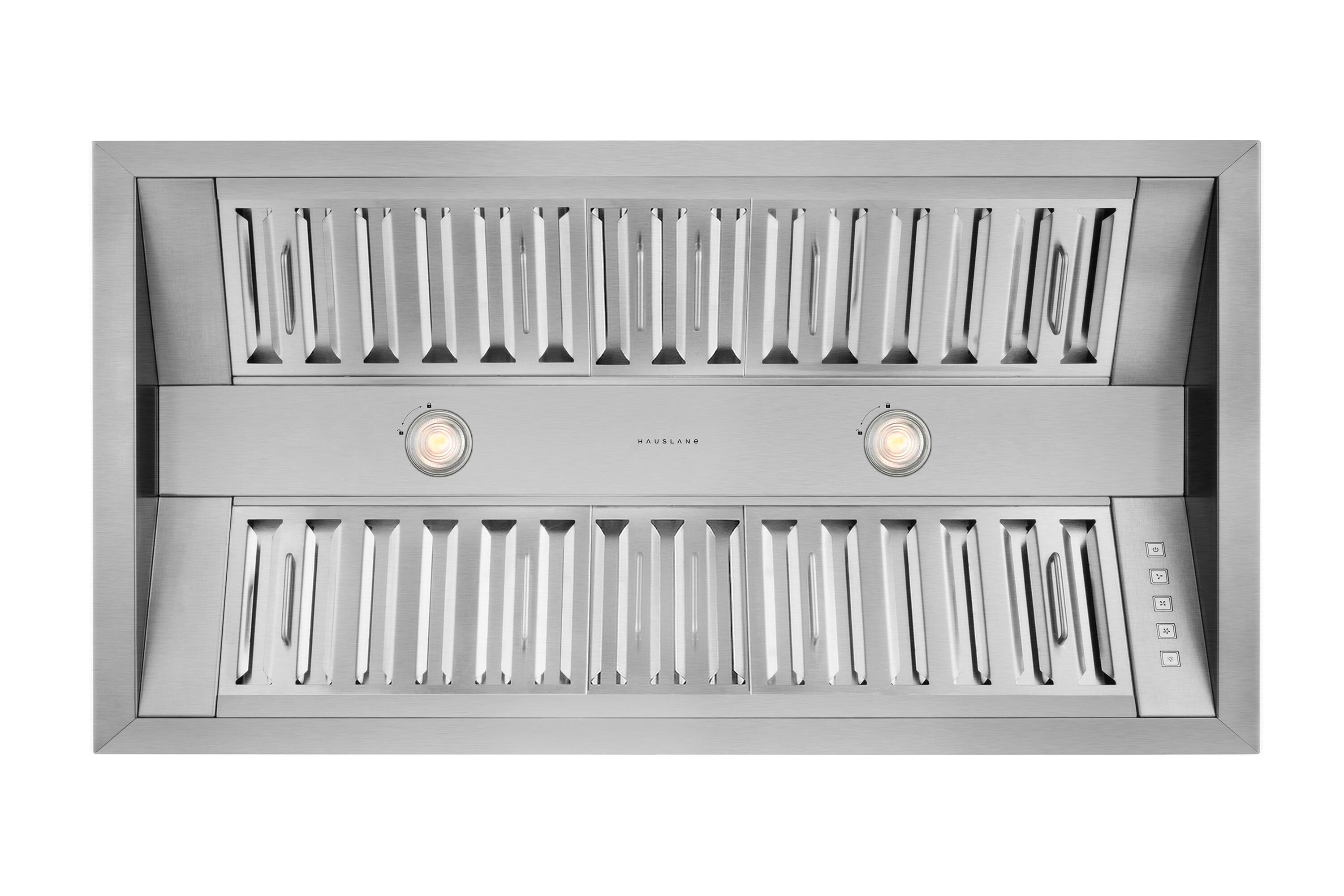 Front. Hauslane - Hauslane Pro-Style 40” IN-R300 Built-In Range Hood, 21” Deep - Silver.