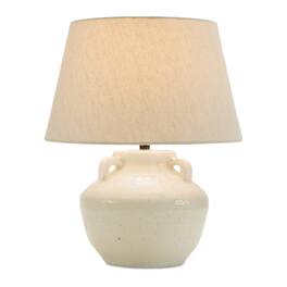 BreeBe - Terra Cotta Amphora Table Lamp 18.5"H - White