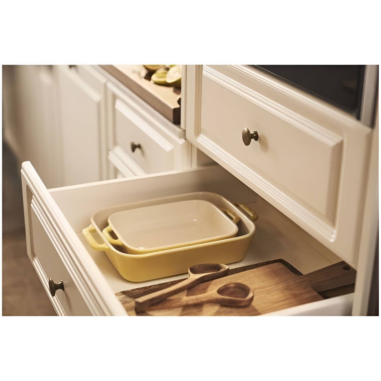 Back. SlickBlue - 2-Piece Oven-Safe Ceramic Baking Dish Set for Casseroles and Roasting - Yellow.