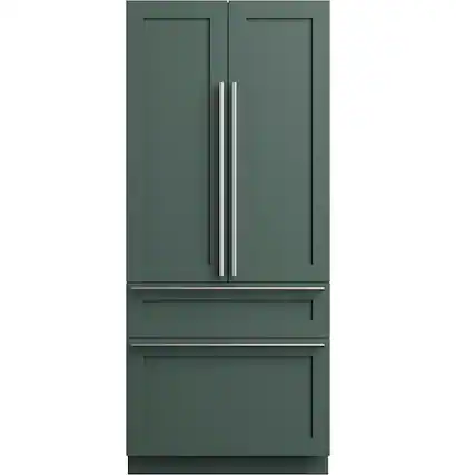Front. Café - 36 in. Wide 20.1 Cu. Ft. Smart Built-In Counter-Depth French Door Refrigerator with True Flush Installation - Custom Panel Ready.