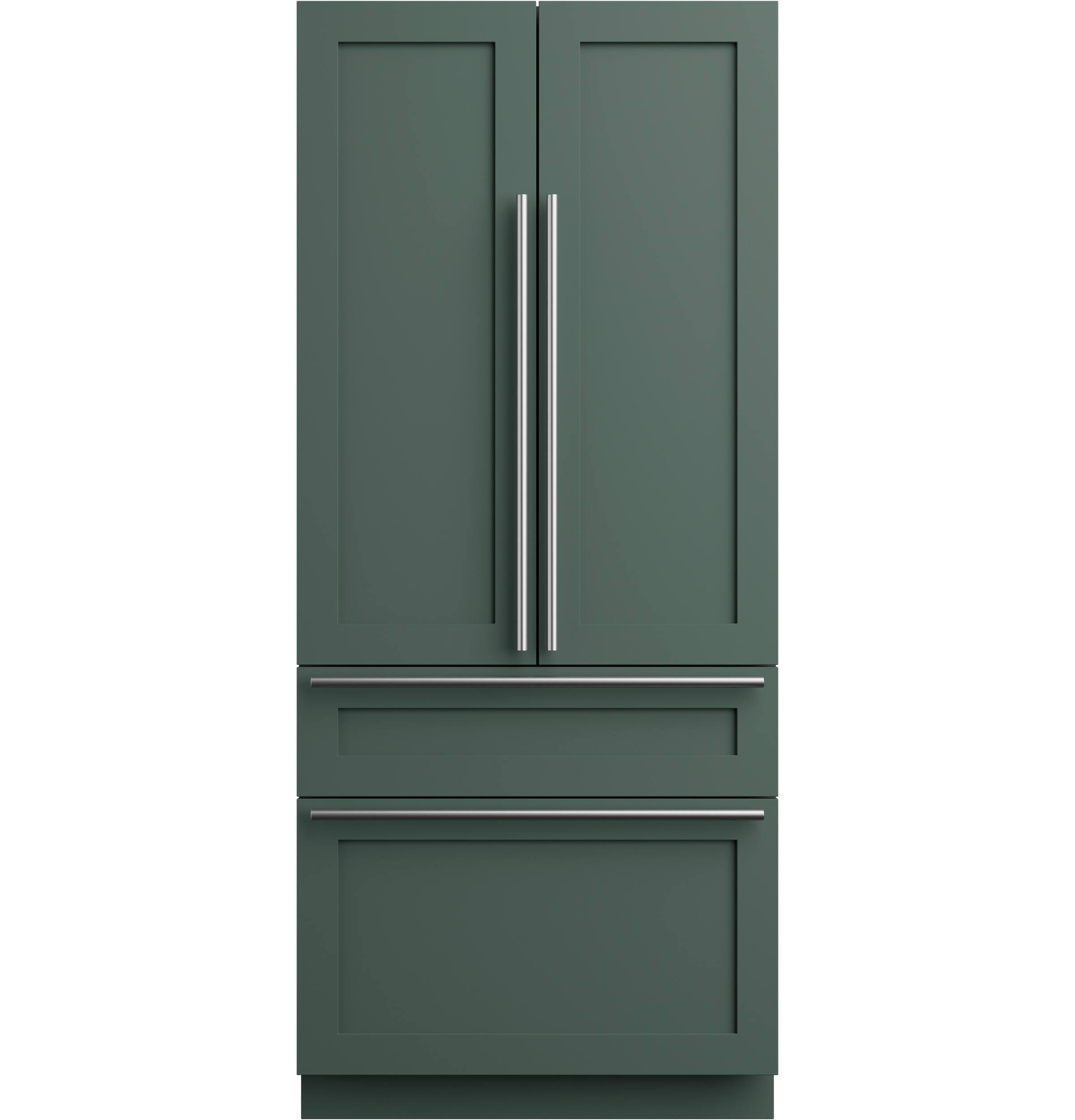 Front. Café - 36 in. Wide  20.1 Cu. Ft. Smart Built-In Counter-Depth French Door Refrigerator with True Flush Installation - Custom Panel Ready.