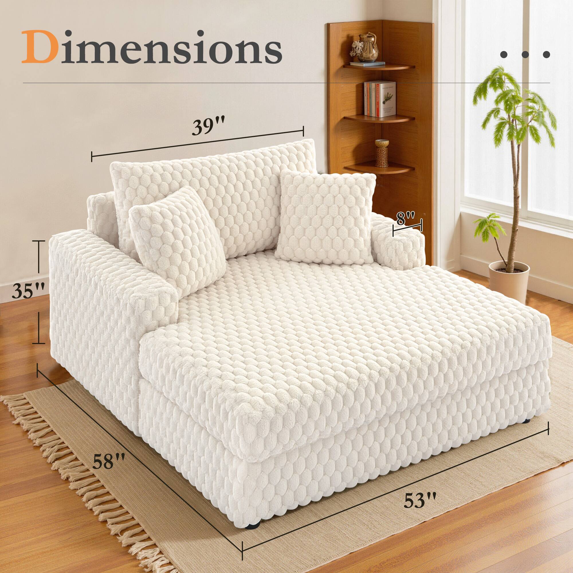 Dimensions  
39" T 35" I 8" 58" 53"