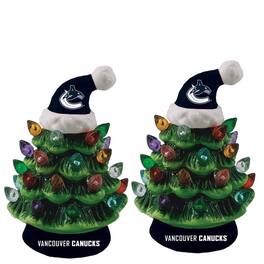 Evergreen Enterprises - Vancouver Canucks 2-Pack 4" Ceramic LED Christmas Tree Set - Multicolor