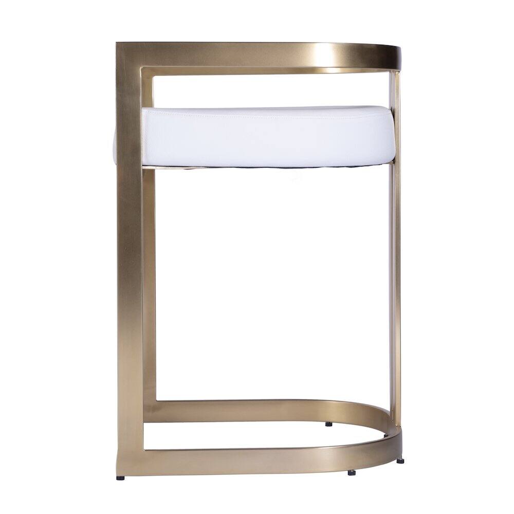 Alt View 1. Butler Specialty - Clarence Faux Leather 23" Dining Stool - White.