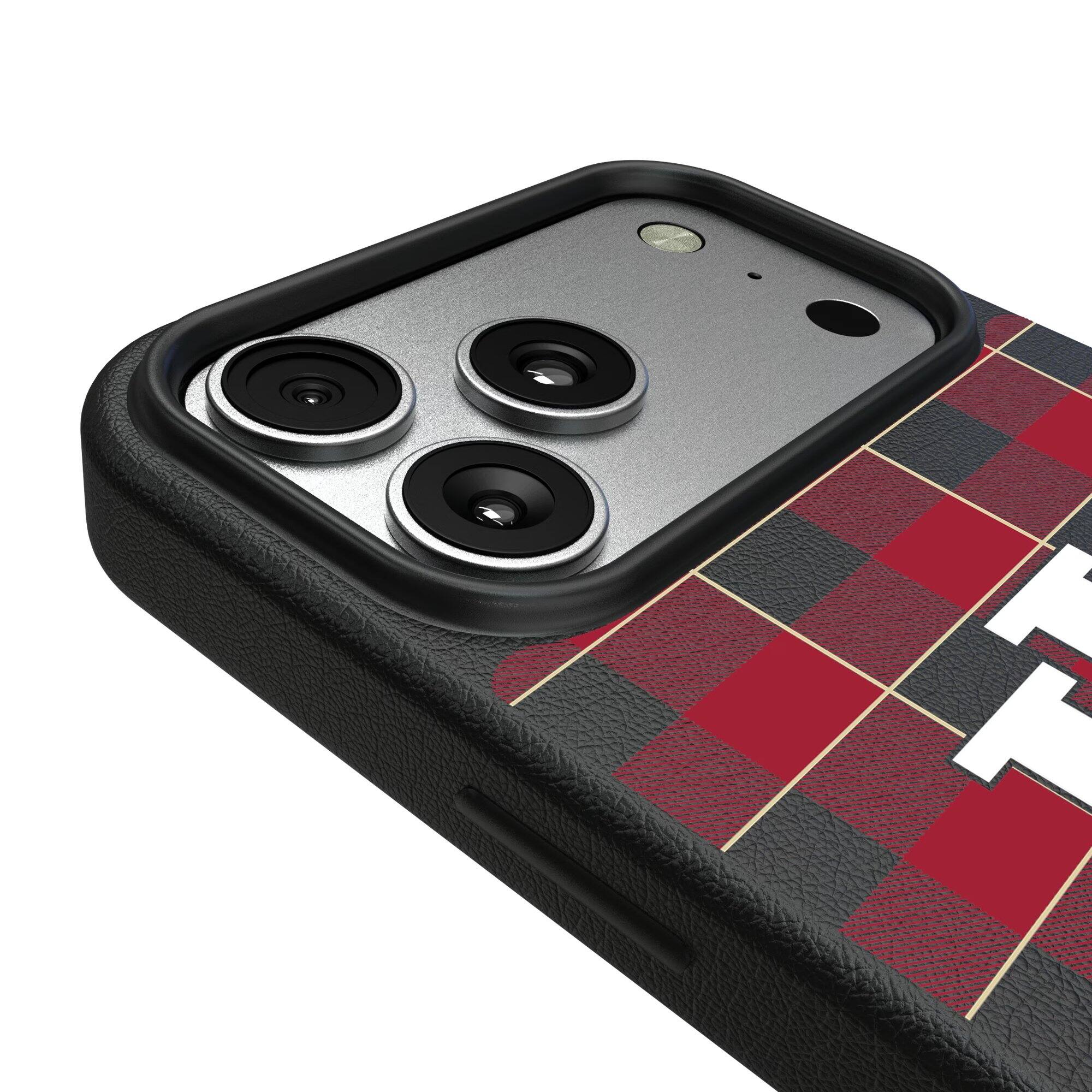 Alt View 2. Keyscaper - Indiana Hoosiers Plaid Magnetic Bump iPhone Case - 16 - Black.