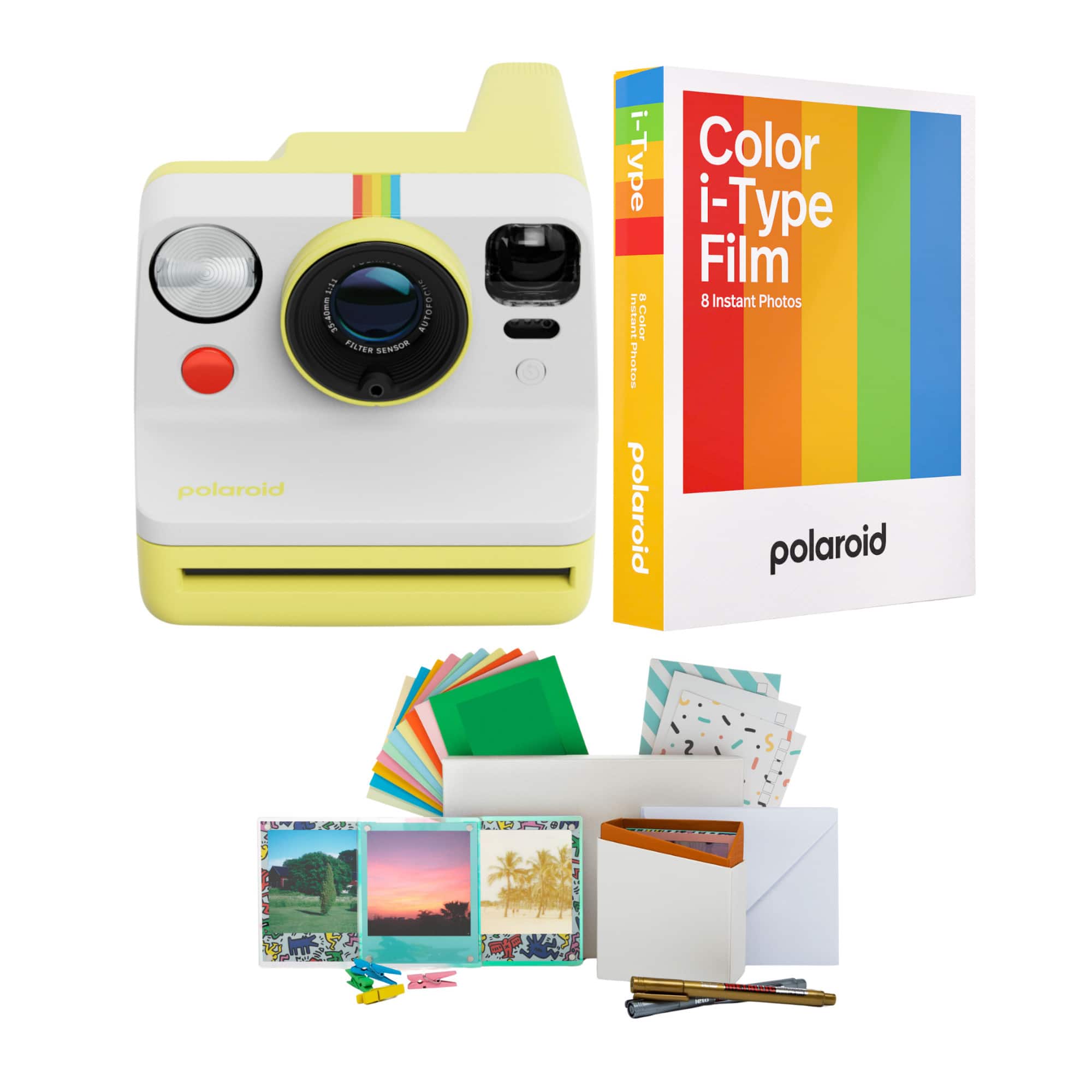 Polaroid Originals - Polaroid Now Generation 3 Analog Instant Camera with Tripod Mount Bundle - Yellow