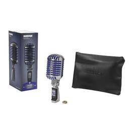 Shure - Deluxe Supercardioid Vocal Chrome-Plated Vibrant Blue Foam Microphone