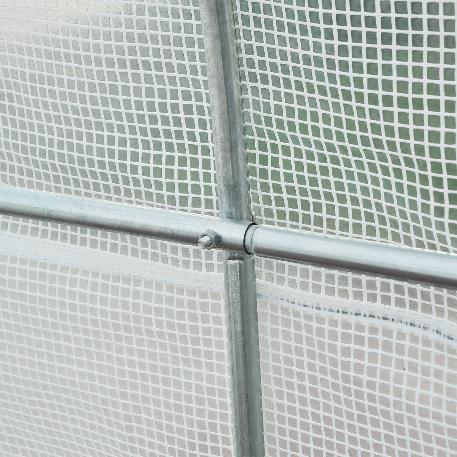 Alt View 7. Outsunny - 15' x 7' x 7' Walk-In Tunnel Greenhouse, Large Garden Hot House Kit with 6 Roll-up Windows & Roll Up Door.