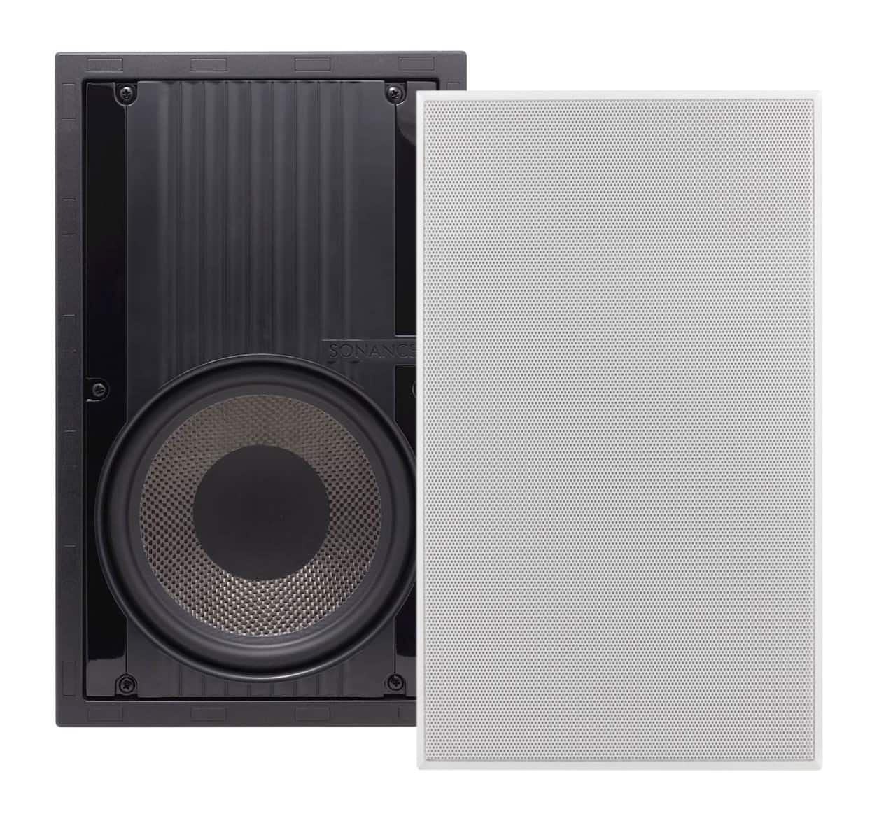 Front. Sonance - VP85W RECTANGLE SINGLE SPEAKER - Visual Performance 8" In-Wall Woofer (Each) - Paintable White.