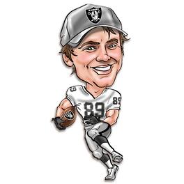 Sporticulture - Brock Bowers Las Vegas Raiders Metal Caricature Wall Art - Black