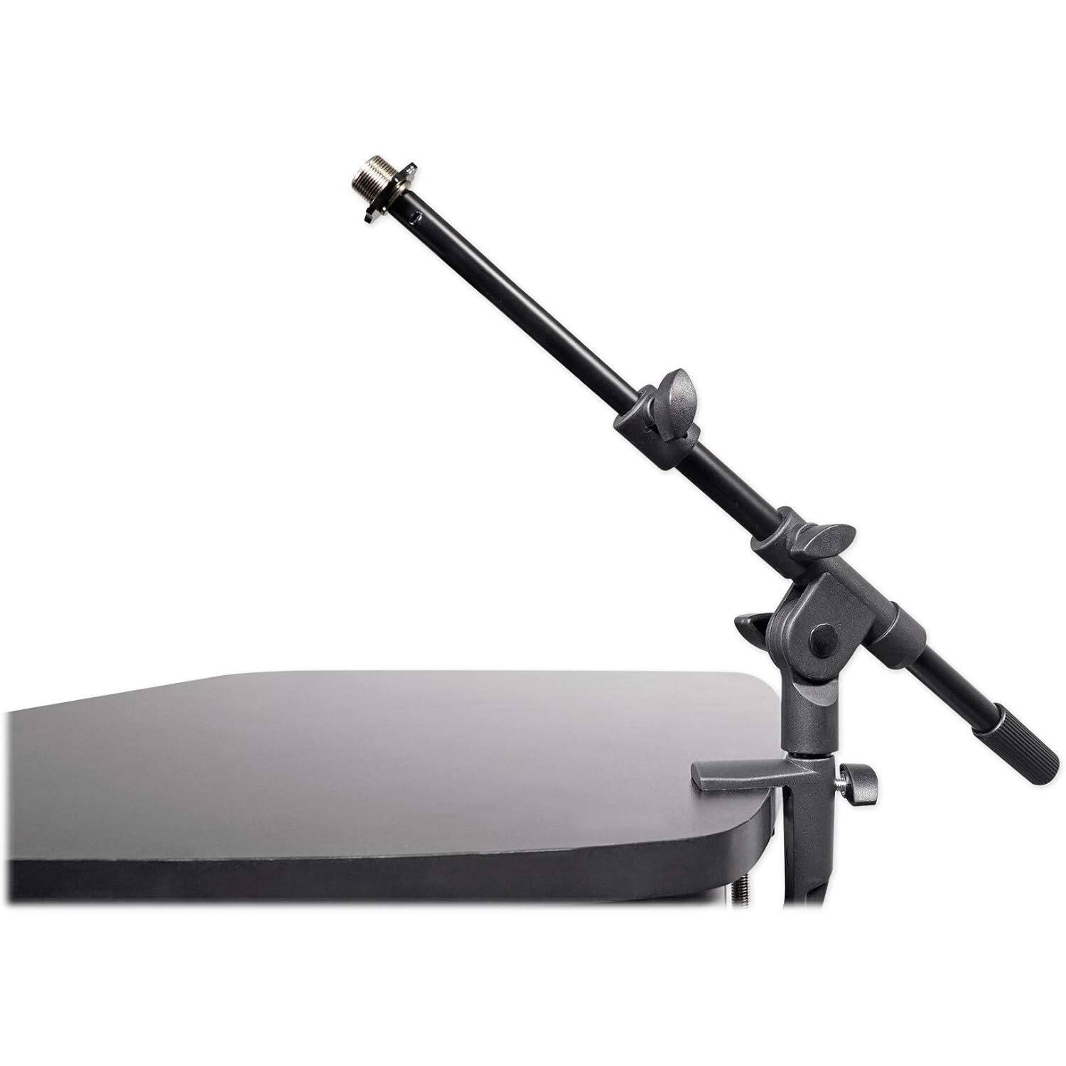 Front. PARKER SLATER - Microphone Boom Arm Stand with Desk Clamp for Studio, Podcast & USB Mics.