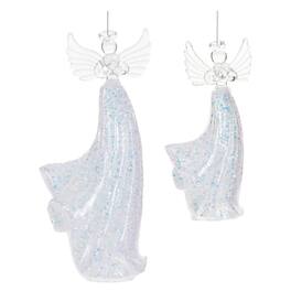 BreeBe - Iridescent Glass Angel Ornament (Set of 6) - Clear