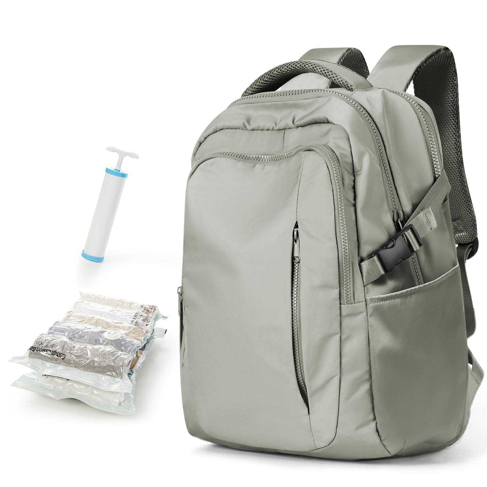 Cozy Serene Travel Backpack With 2 Pack Vacuum Bags And Hand Pump ...