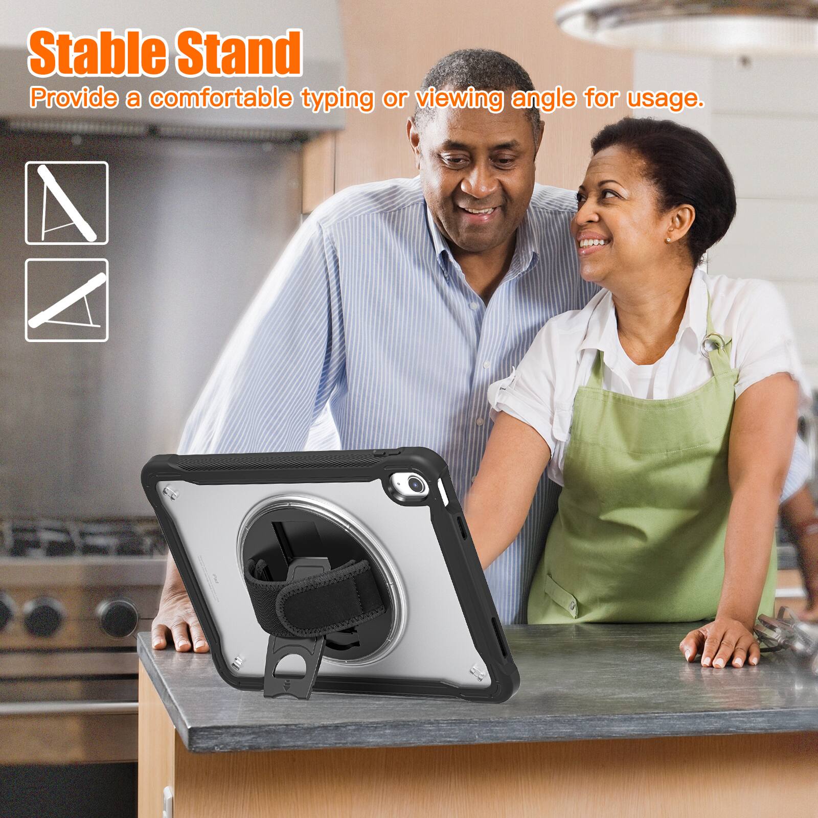 Stable Stand  
Provide a comfortable typing or viewing angle for usage.