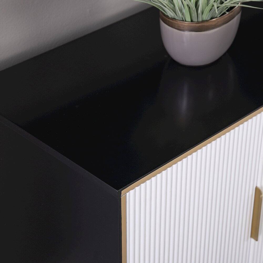 Alt View 2. SEI Furniture - Daltaire Media Console with Storage - White.