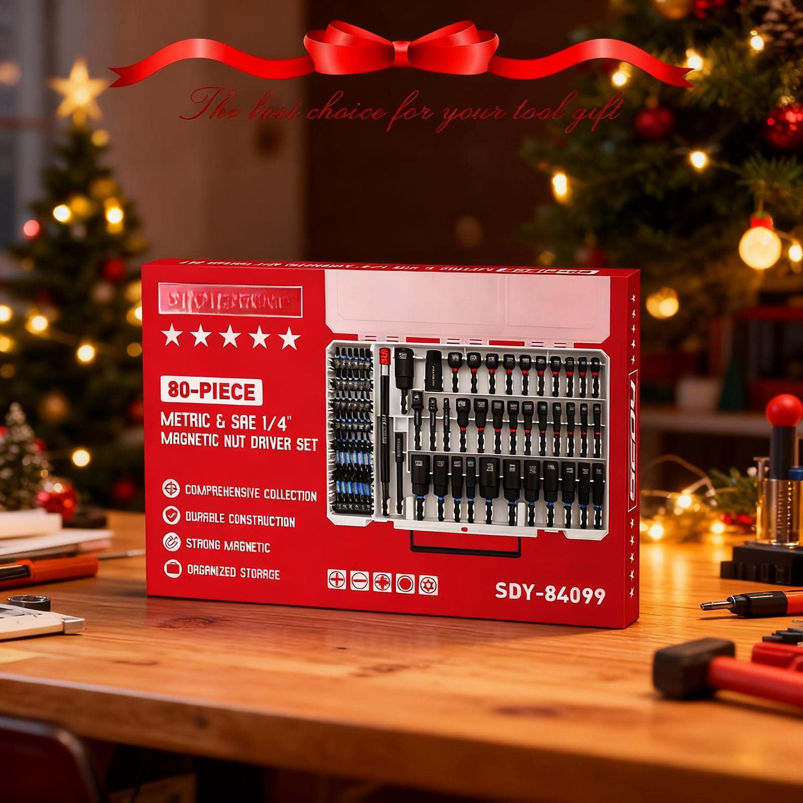 JETRANSPORT 80 piece Magnetic Impact Nut Driver Set Metric Sae