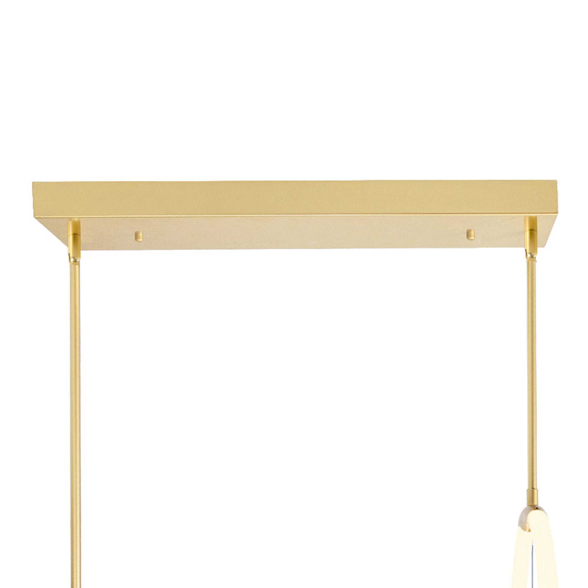 Alt View 1. CWI Lighting - Hoops 2 Light LED Chandelier With Satin Gold Finish - Satin Gold.