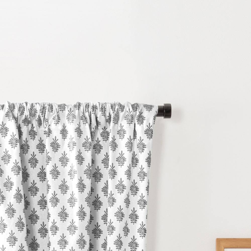Left. Ellis Curtain - Ellis Curtain Manchester Window Treatment 3" Rod Pocket 100% Cotton Curtain Panel Pairs 100" x 63" Black - Black.