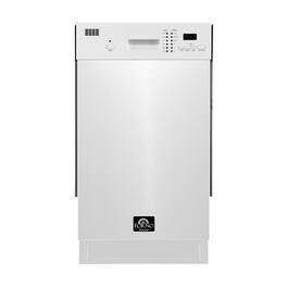 Forno Appliances - Polo 18" Compact Front Control Built-In Stainless Steel Tub Dishwasher, 52dBA - White