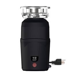 GlowWise - 1/2 HP Garbage Disposal, Quiet Food Waste Disposer with Power Cord, Easy Install, Stainless Steel Grind - Blank