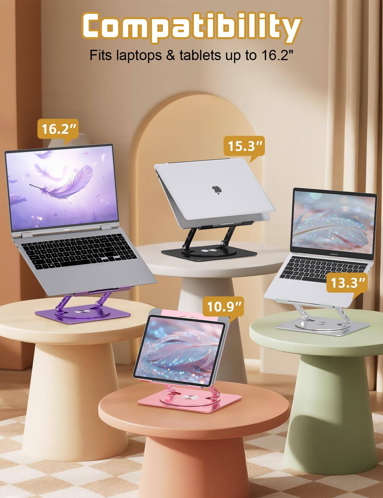 Compatibility  
Fits laptops & tablets up to 16.2"  
16.2"  
15.3"  
13.3"  
10.9"
