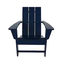 WestinTrends - Ashore Outdoor HDPE Modern Folding Adirondack Chair - Navy Blue