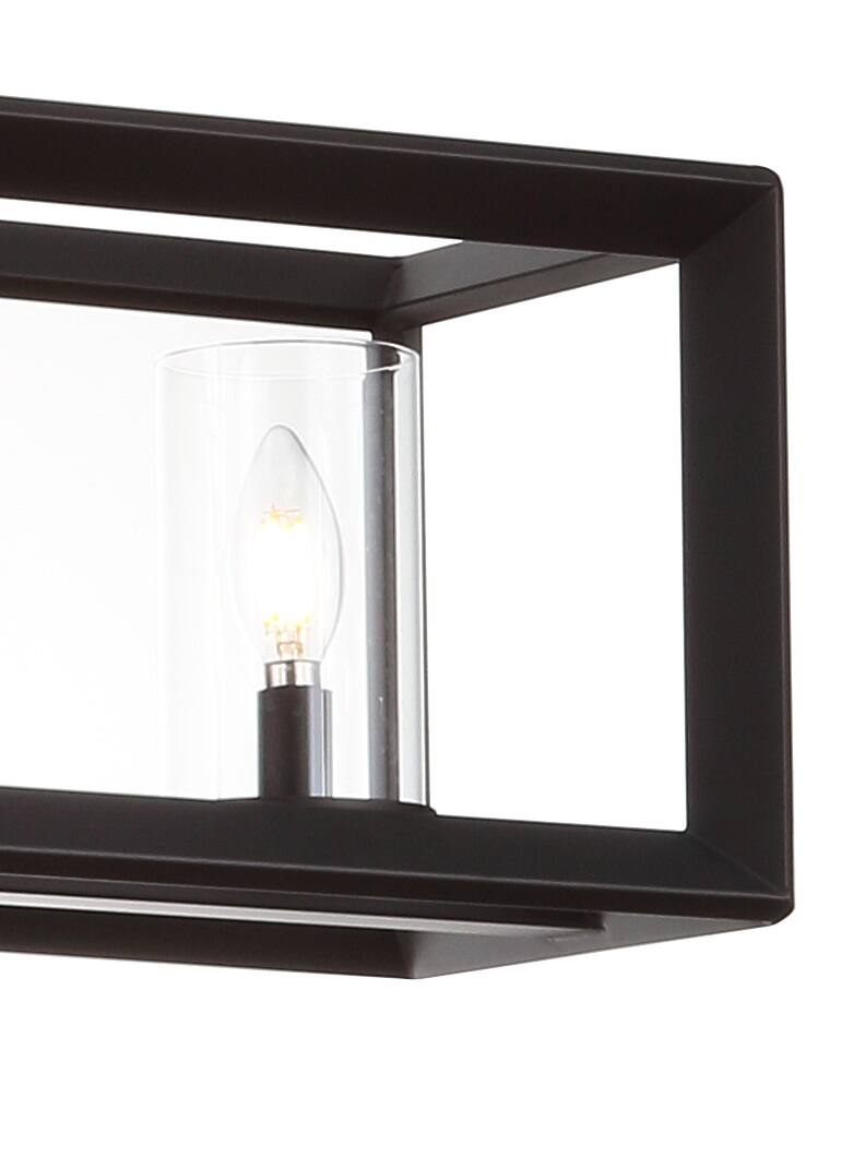 Alt View 4. Jonathan Y - Anna 38.5" Linear 5-light Metal/Glass LED Pendant, Oil Rubbed Bronze - Oil Rubbed Bronze / Clear.