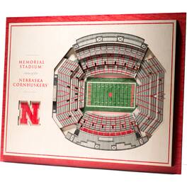 YouTheFan - Nebraska Huskers 17'' x 13'' 5-Layer StadiumViews 3D Wall Art - Brown