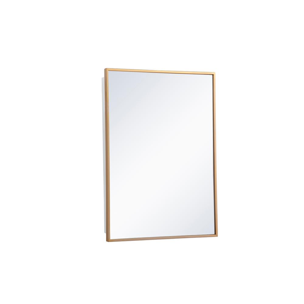 Back. Elegant Decor - Metal mirror medicine cabinet 20 inch x 28 inch in Brass - Brass.