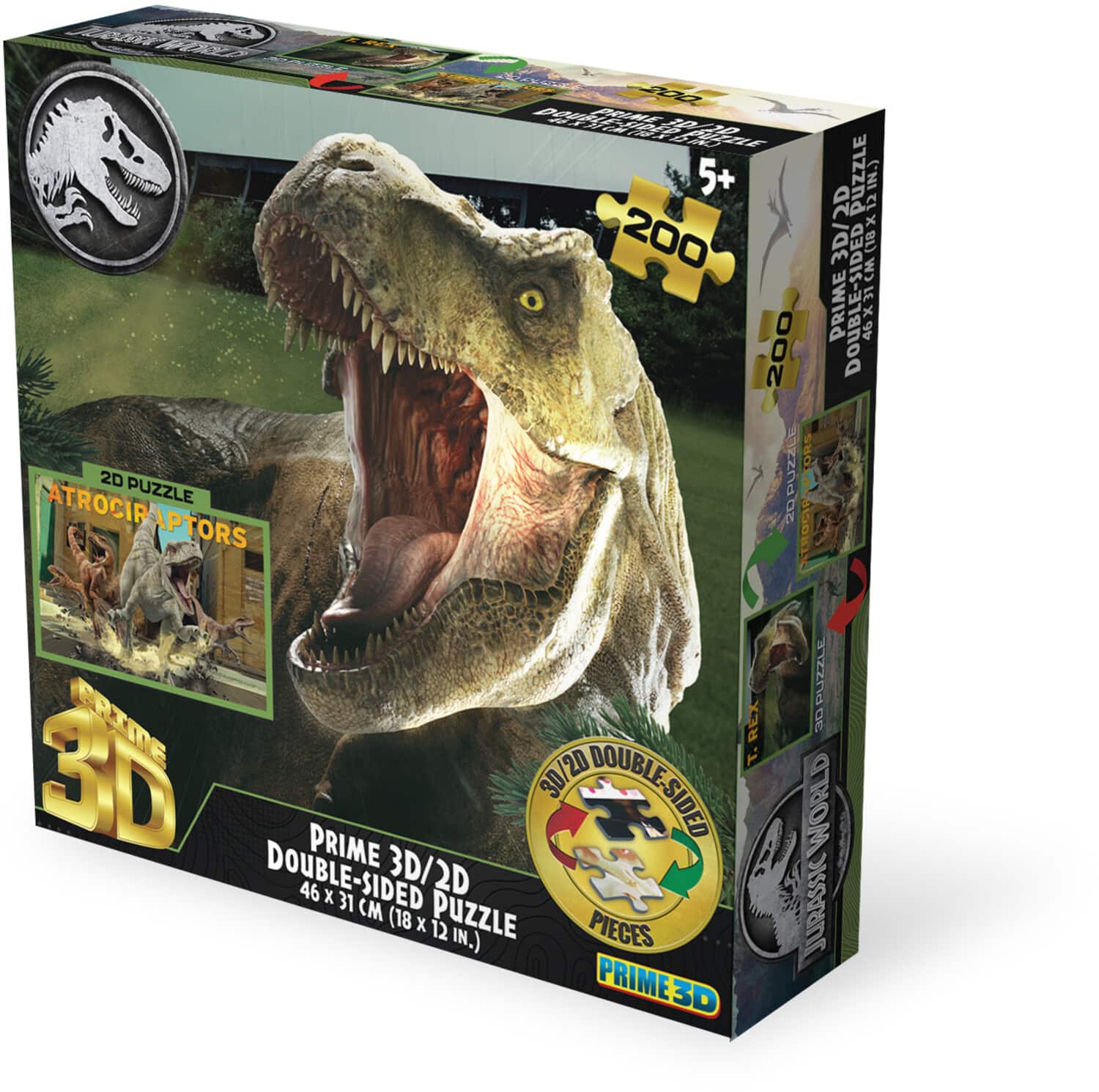 PopMarket - Jurassic World T-Rex vs Atrociraptors 200pc 18x12 in 3D/2D Double-Sided Puzzle - COLLECTIBLES - Multicolor price history on PriceWatchPro