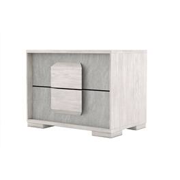 Manhattan Lane - Nomi Nightstand, 2 Drawers and Melamine Top,24 Inch - White Wash, Stone Gray
