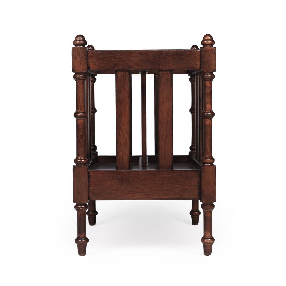 Angle. Butler Specialty - Holden Magazine Basket - Medium Brown.