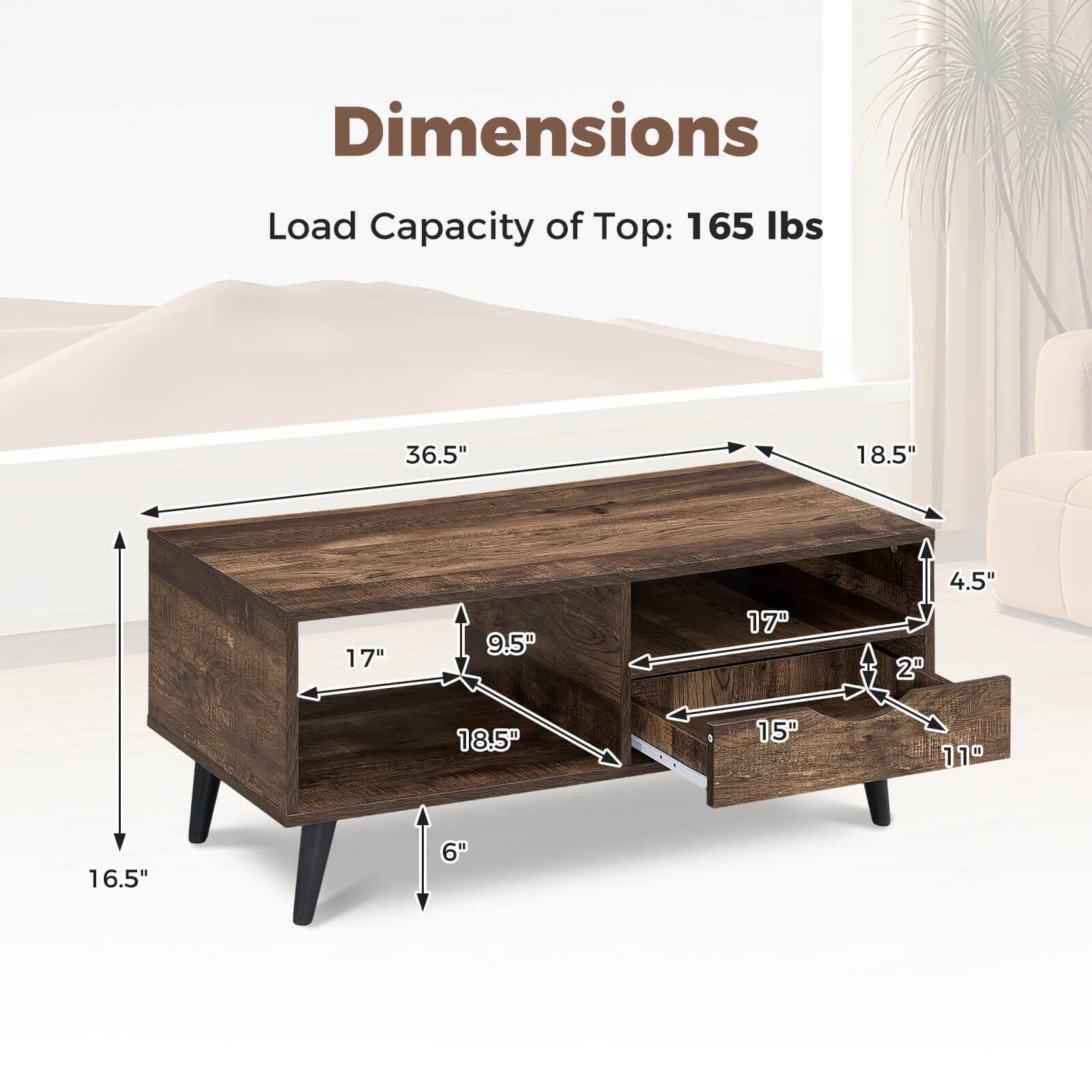 Dimensions  
Load Capacity of Top: 165 lbs  
36.5"  
18.5"  
17"  
9.5"  
17"  
2"  
4.5"  
18.5"  
15"  
11"  
16.5"  
6"