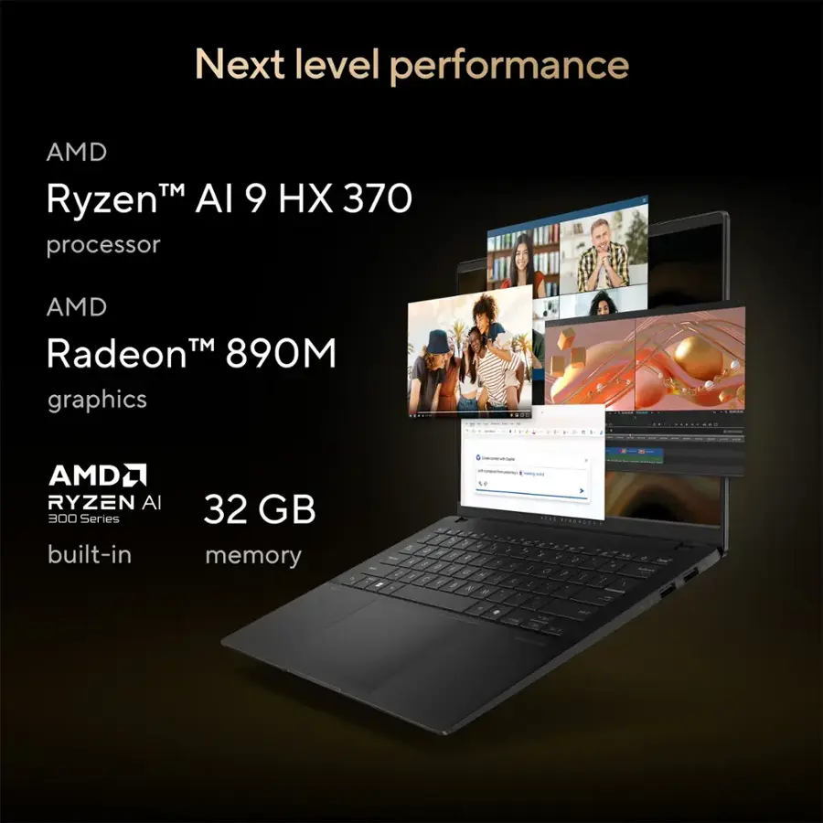 ASUS - Vivobook S14 - 14" WUXGA OLED Laptop - Copilot+ PC - AMD Ryzen AI 9 HX 370 with 32GB Memory - 1TB SSD - Neutral Black