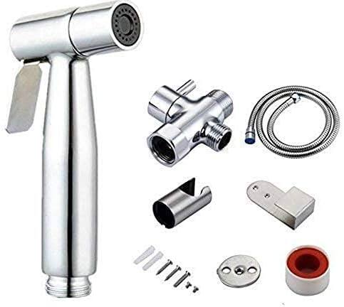 Left. WasserKing - Handheld Stainless Steel Bidet Sprayer - Black, Stainless Steel, Rose Gold.