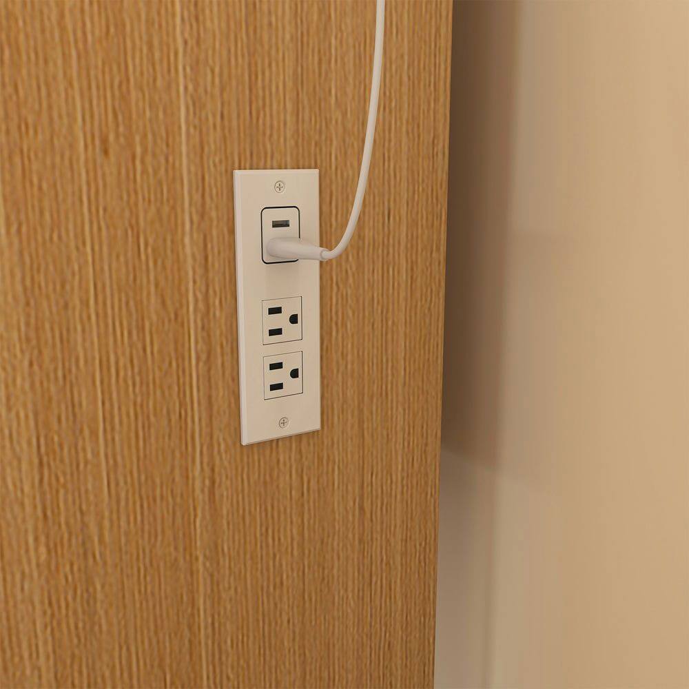 Alt View 2. Kadyn - Vanity Table with LED Mirror and Power Outlet, Compact Dressing Desk - Wood Tone - Brown.