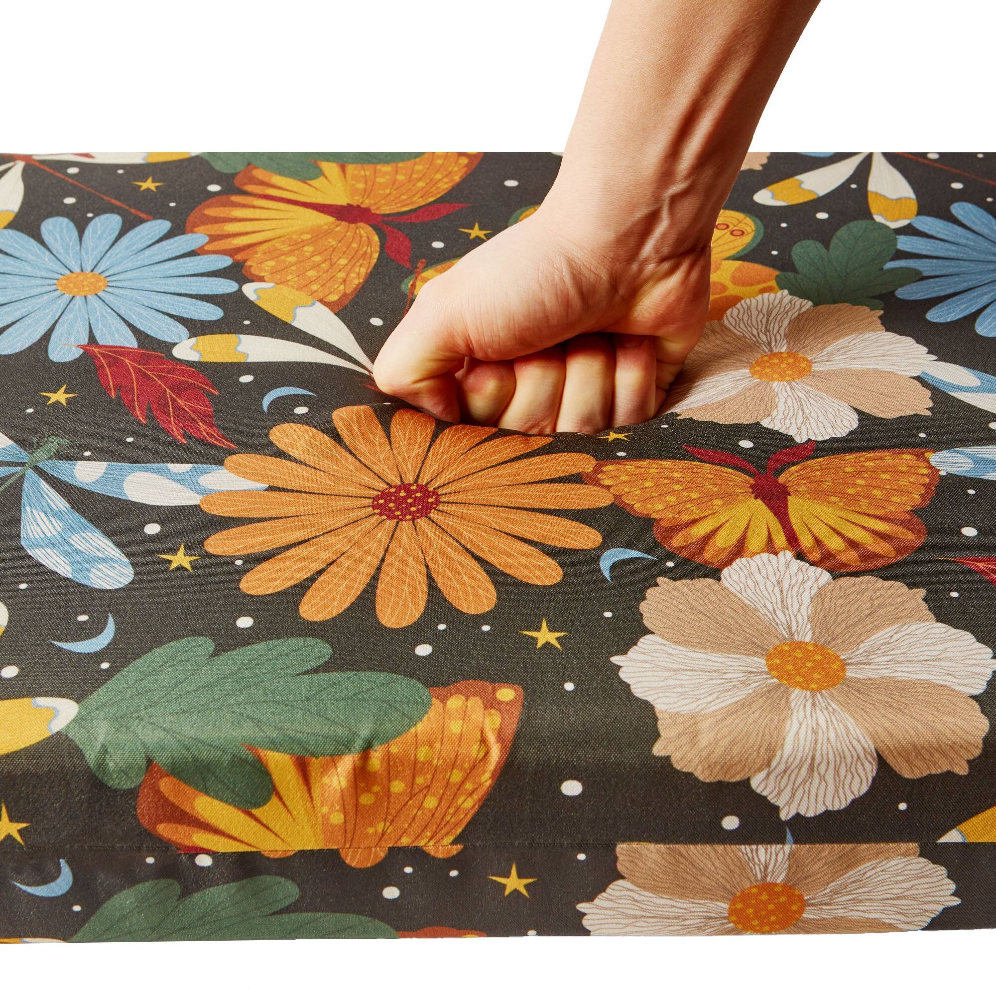 Left. Peace Nest - Peace Nest Waterproof Outdoor Chair Cushions Set of 4 with Ties for Patio Furniture, Floral,18.5x16x3" Square Corner - Floral.