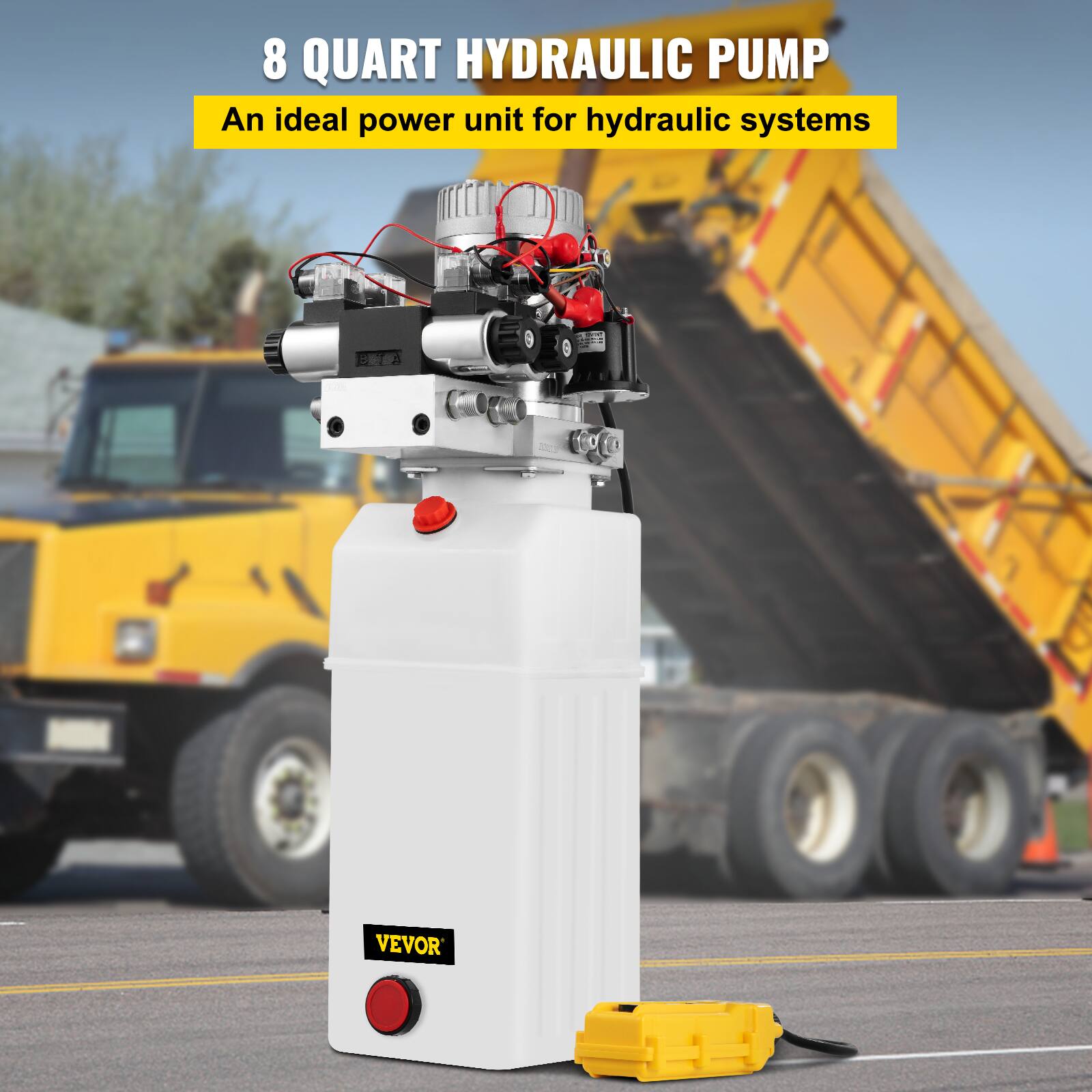 8 QUART HYDRAULIC PUMP  
An ideal power unit for hydraulic systems  
VEVOR