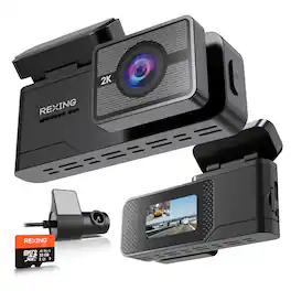 Rexing - C2 – 2K Front + 1080p Rear Dash Cam with Wi-Fi - Black