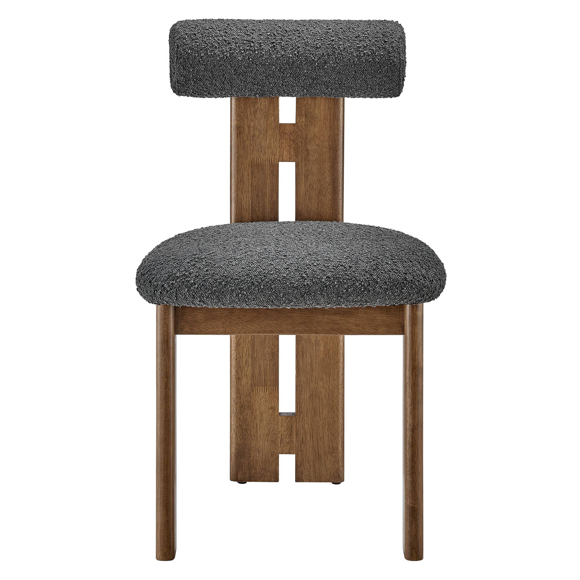 Alt View 3. Modway - Torian Boucle Fabric Dining Chair Set of 2 by Modway - Brown.