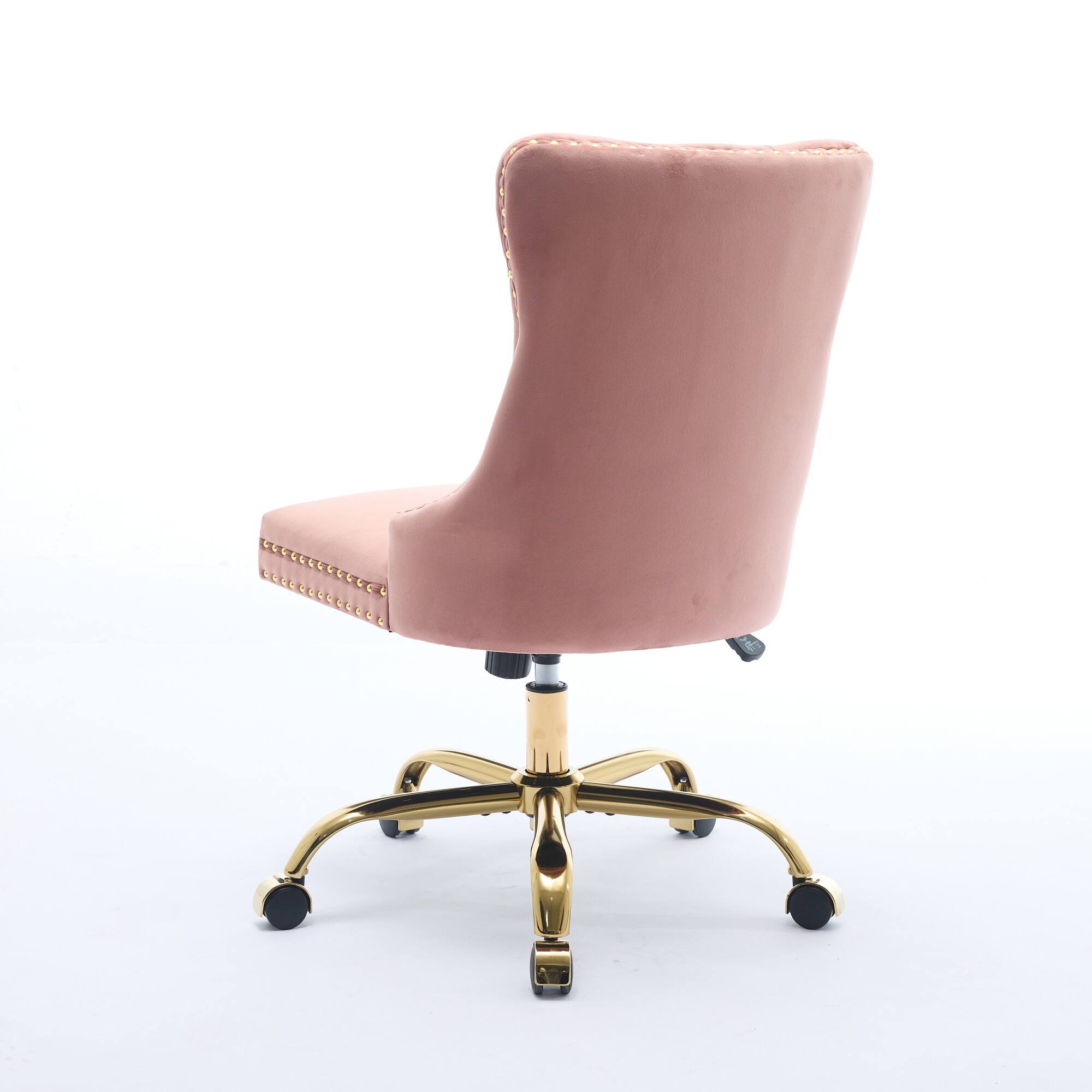 Alt View 2. APRILSOUL - Furniture Office Chair Velvet Tufted Golden Base Pink - Pink.