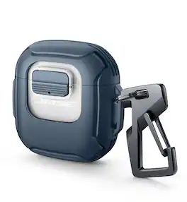 Dexnor - For Bose QuietComfort Earbuds II (2022) / Bose QC Ultra Earbuds (2023) Case with Secure Lock Clip, Carabiner, Keyring - Navy Blue