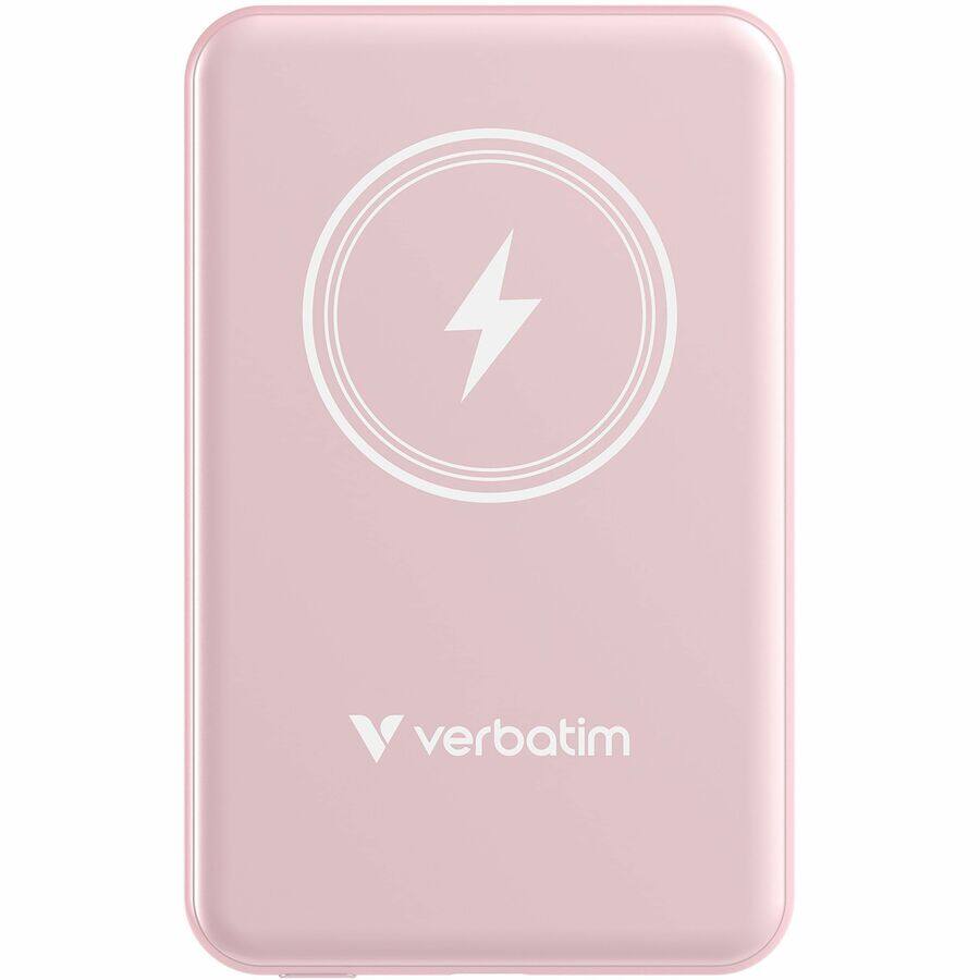 Alt View 3. Verbatim - Verbatim Charge 'n' Go Magnetic Wireless Power Bank 5000 mAh - Pink - For Smartphone, Qi-enabled Device - Lithium.