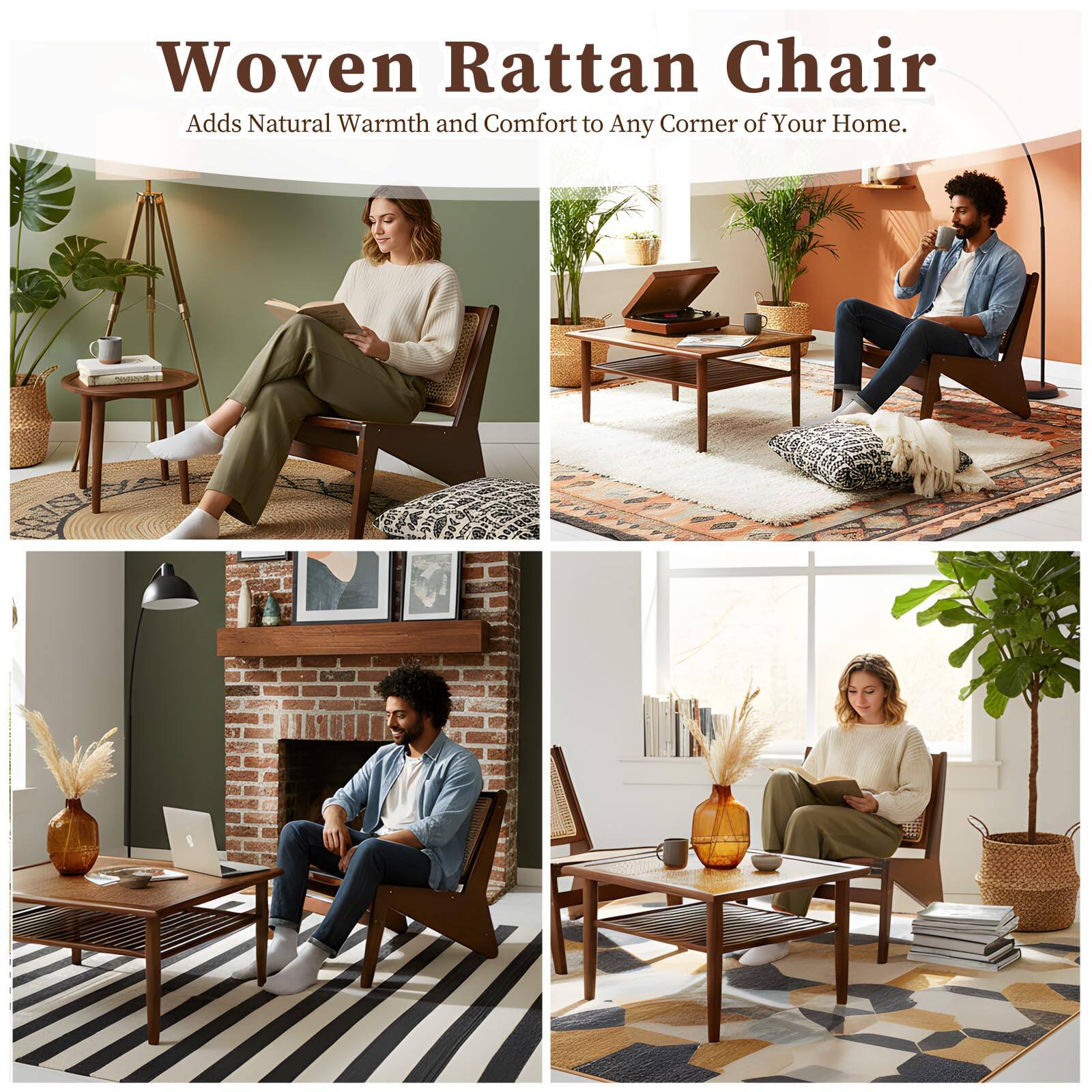 Woven Rattan Chair  
Adds Natural Warmth and Comfort to Any Corner of Your Home.