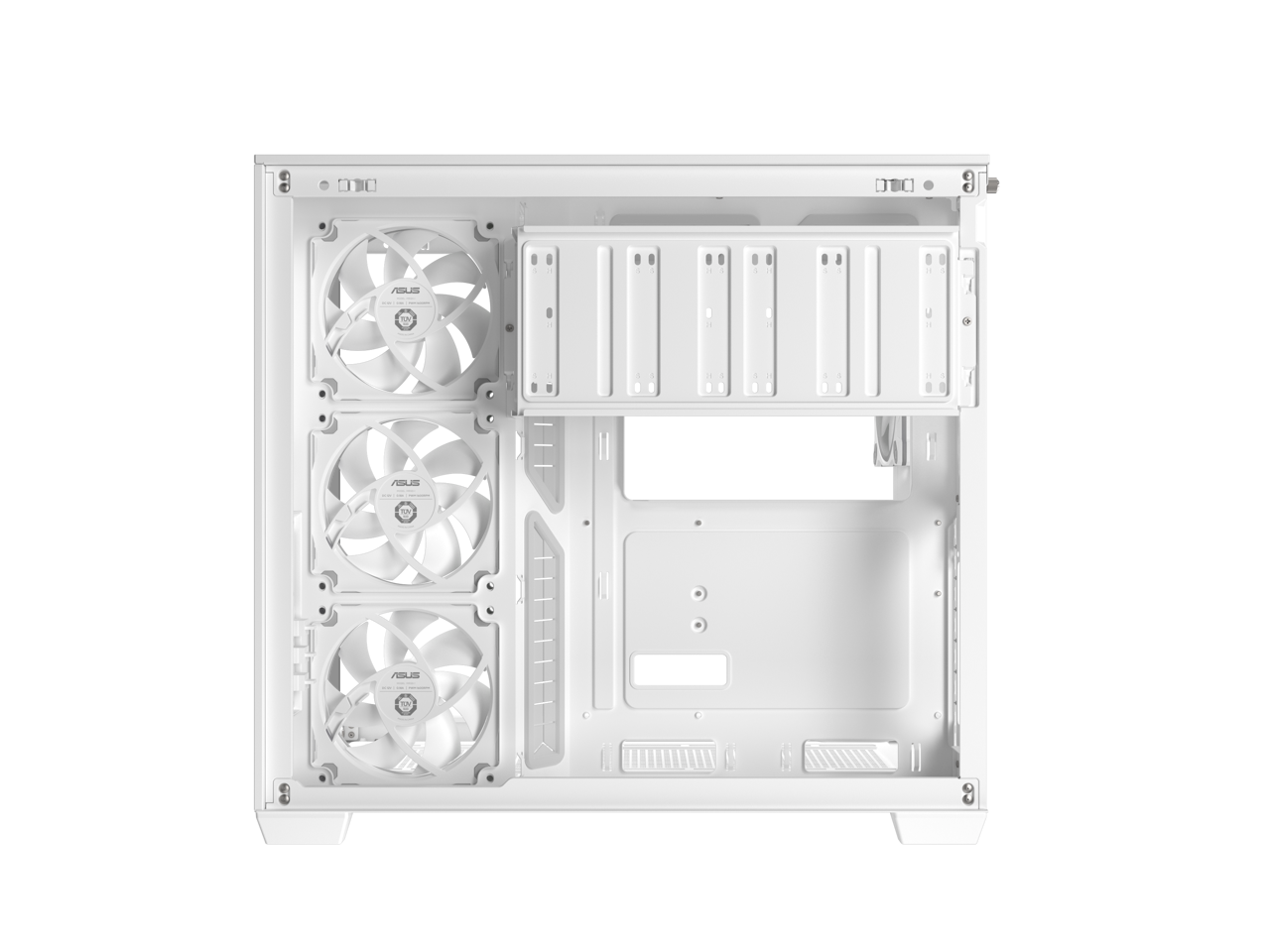 Alt View 10. ASUS - ASUS A32 PLUS ATX Case, 360mm Radiator, 420mm GPU, Dual-Chamber Cooling, 4 ARGB Fans - White.