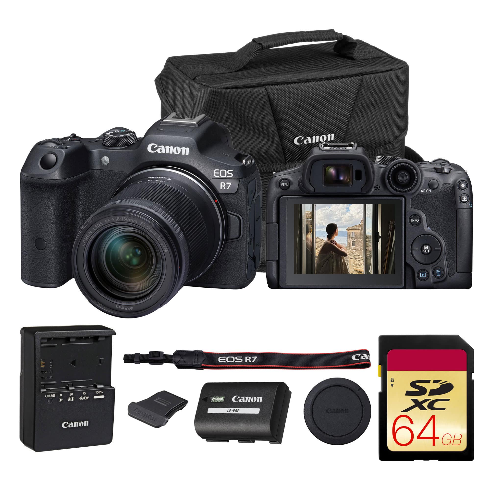 Canon - EOS R7 Mirrorless Camera RF-S 18-150mm Lens Bundle